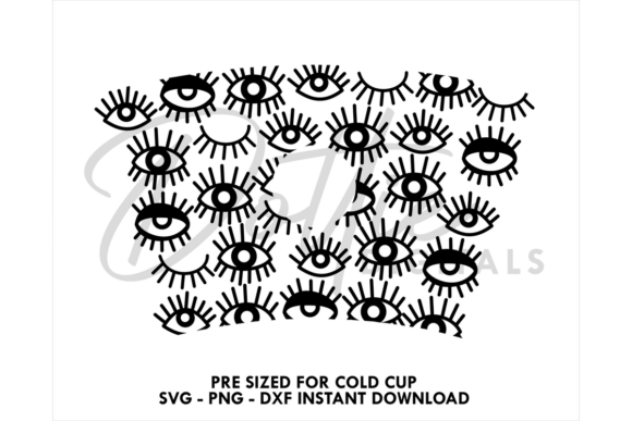 Abstract Eyes Cold Cup SVG 24oz