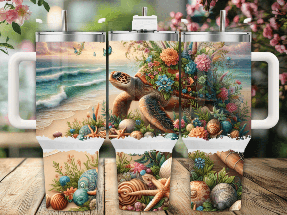 Beach Turtle Floral 40oz Tumbler Wrap Review