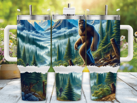 Bigfoot Mountain 40oz Tumbler Wrap Png Review
