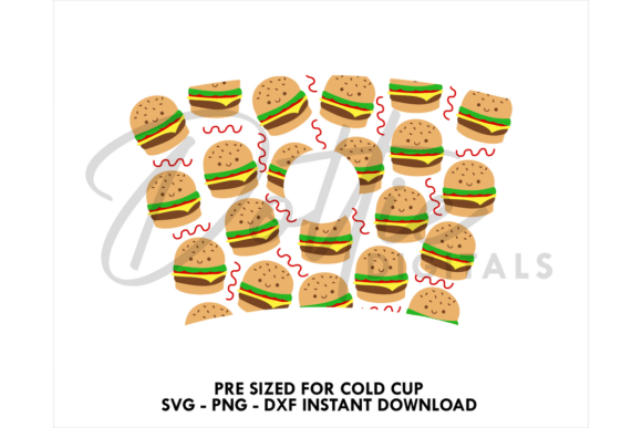 Burgers Cold Cup SVG 24oz