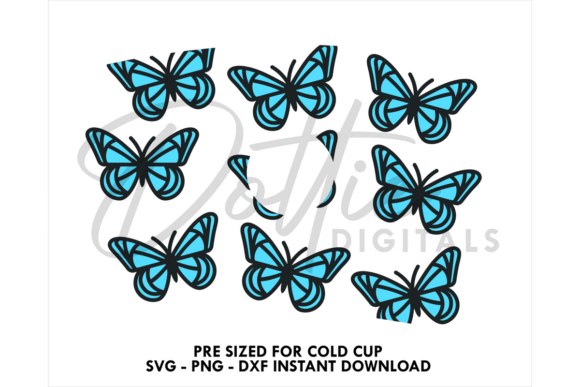 Butterfly Cold Cup SVG 24oz