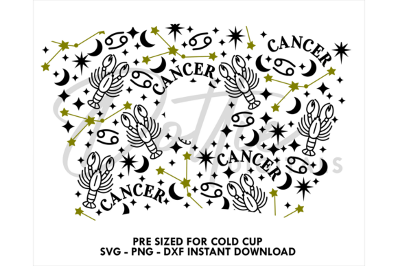 Cancer Zodiac Cold Cup SVG 24oz