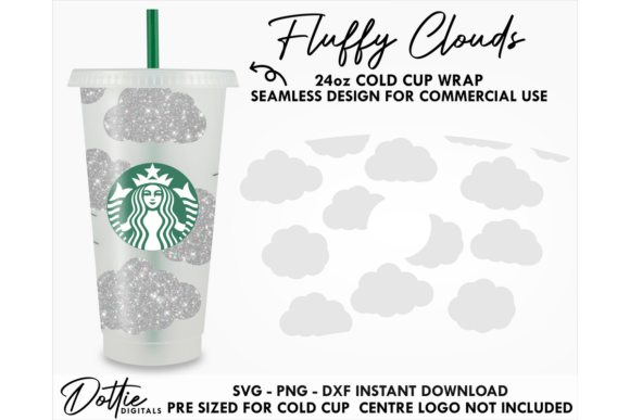 Clouds Cold Cup SVG 24oz