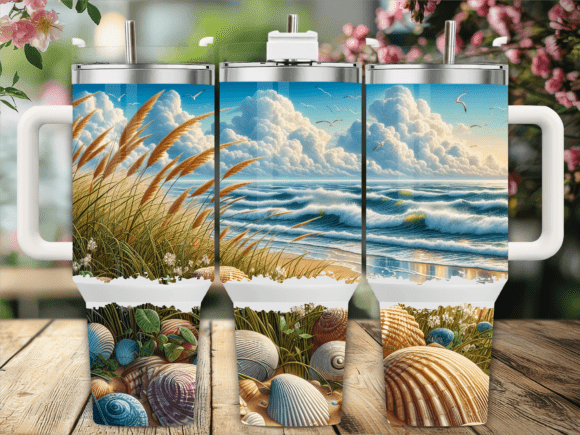 Coastal Grass Shells 40oz Tumbler Wrap Review