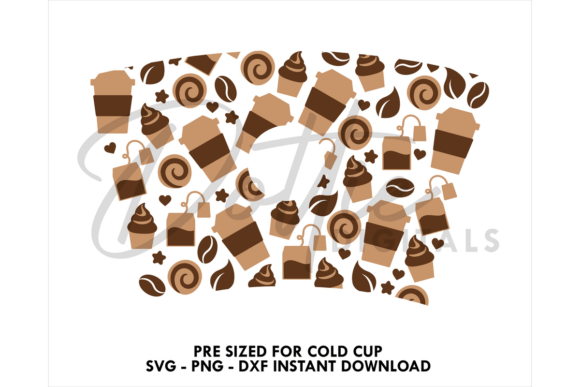 Coffee and Cake Cold Cup SVG 24oz