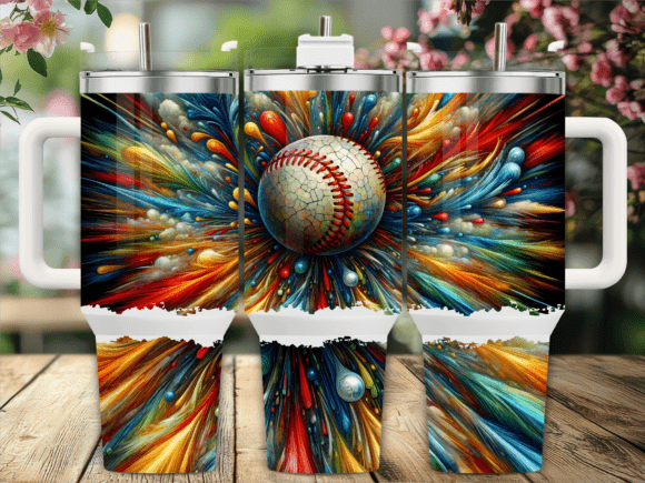 Colorful Neon Baseball Tumbler Wrap Design Review