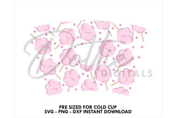 Cotton Candy Cold Cup SVG 24oz
