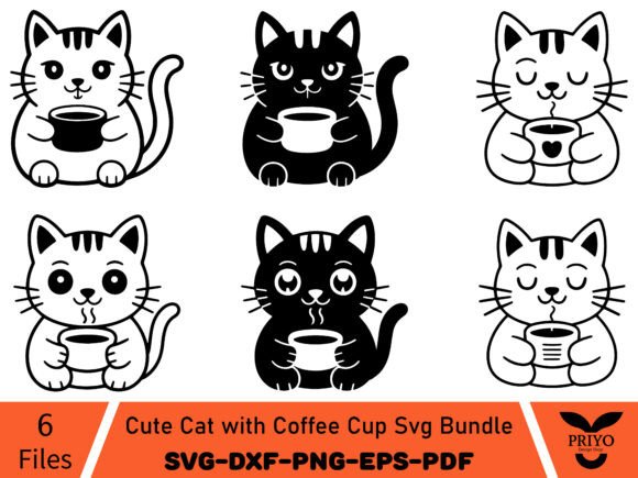 Cute Cat with Coffee Cup Svg Bundle Review