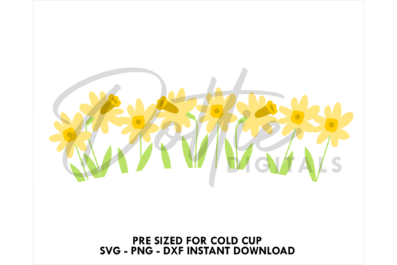 Daffodils Cold Cup SVG 24oz