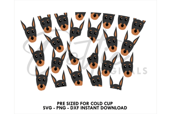Doberman Dog Cold Cup SVG 24oz