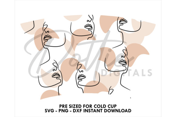 Face Lines Cold Cup SVG 24oz