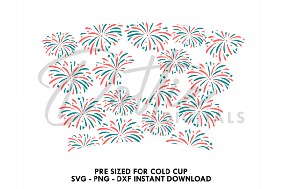 Fireworks Cold Cup SVG 24oz
