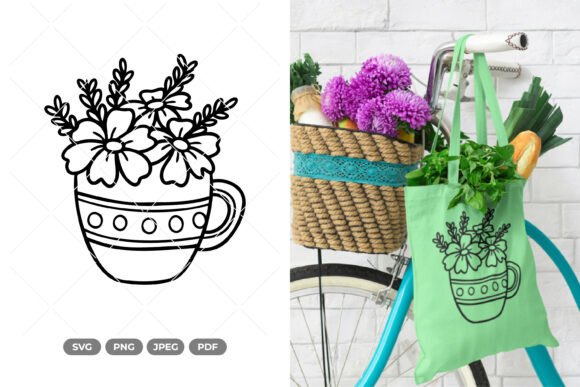 Flowers in a Cup SVG Clipart Review