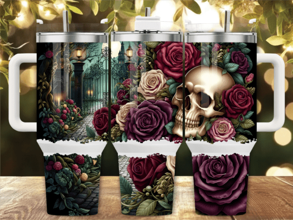 Gothic Rose Skull Tumbler Wrap Design Review