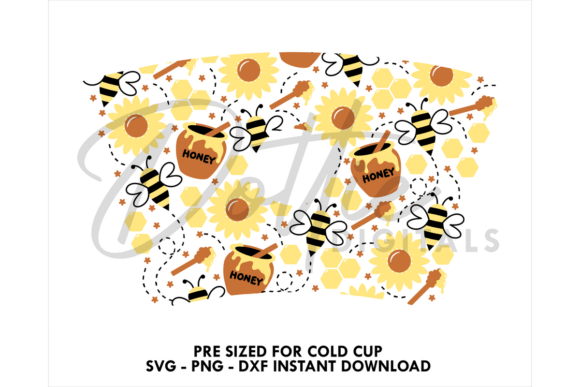 Honey Bee Cold Cup SVG 24oz
