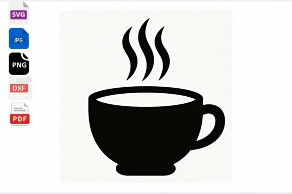 Hot Coffee Cup SVG Clipart Digital Review