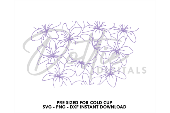 Lily Flowers Cold Cup SVG 24oz