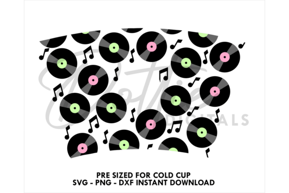 Records Cold Cup SVG 24oz