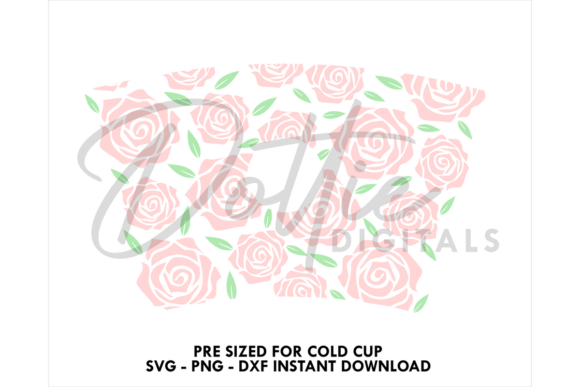 Rose Flowers Cold Cup SVG 24oz