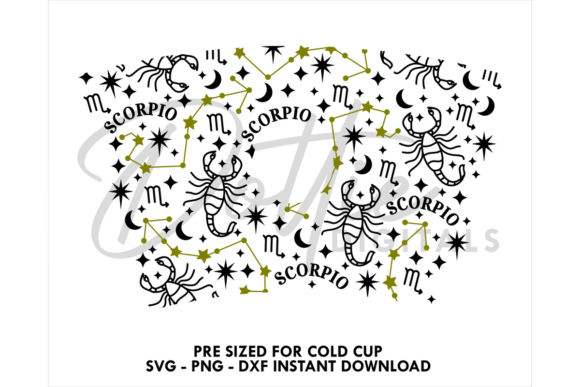 Scorpio Zodiac Cold Cup SVG 24oz