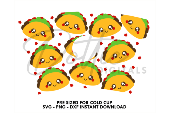 Tacos Cold Cup SVG 24oz