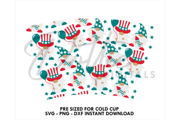 Usa Gnomes Cold Cup SVG 24oz