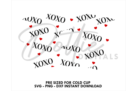 Xoxo Cold Cup SVG 24oz
